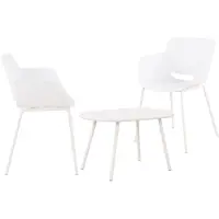 CLP Velvena Tuinset - Set bestaande uit Velva tafel en Alpena stoelen - weerbestendig - UV-bestendig - wit 2 stoelen