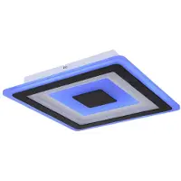 Globo LED plafondlamp woonkamerlamp eetkamerlamp, metaal acryl wit, dimbare afstandsbediening app/voice control Smart RGB CCT geheugen, 34W 1700Lm 3000-6500K, L 39,5 cm