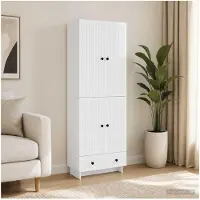 vidaXL Kast Set 2 st Hoogglans Wit Bewerkt hout