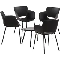 CLP Velvena Tuinset - Set bestaande uit Velva tafel en Alpena stoelen - weerbestendig - UV-bestendig - zwart 4 stoelen