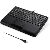 Perixx PERIBOARD-510 H PLUS US, Mini USB-toetsenbord, touchpad, hub, zwart