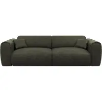 Vente-unique Vierzitsslaapbank express in groene textuurstof - Slaapoppervlak 160 cm - POGNIA