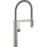BLANCO Keukenkranen, CULINA-S II satin platinum Hoge druk Met uittrekbare slang Verwisselbare heldere jets