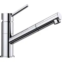 BLANCO Chrome keukenkraan met handdouche, model KANO-S, voor lage druk, artikelnummer 527648