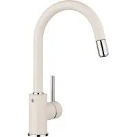 BLANCO Mida S - Keukenkraan met uittrekbare uitloop, zacht wit/chroom 526968