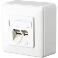 METZ CONNECT 130C381002-I Netwerkdoos Inbouw (in muur) Inzet met centraalstuk en frame CAT 6A 2 poorten Zuiver wit