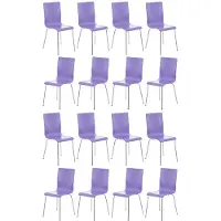 CLP Pepe Set van 16 Wachtkamerstoelen - Houten zitting purper