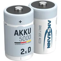 Ansmann Oplaadbare D / HR20 Ni-MH Batterijen (2 stuks, 5000 mAh)