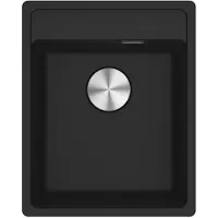 Franke Maris Inbouwspoelbak, Fragranit wasbak MRG 610-37 A, zwart, mat, handbediening, vanaf 45 cm. Artikelnummer: 114.0658.