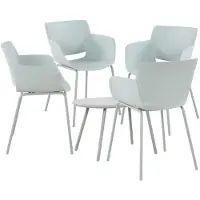 CLP Velvena Tuinset - Set bestaande uit Velva tafel en Alpena stoelen - weerbestendig - UV-bestendig - turkis 4 stoelen