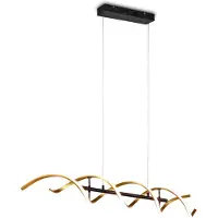 TRIO Design Led Hanglamp Sequence Zwart Met Goud