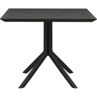 CLP Sky Tafel - eettafel - tuintafel - binnen en buiten - 80 x 80 cm - kunststof - zwart