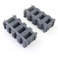 LEGO City Trein, rechte rails, donkergrijs - 53401, NIEUW! Aantal: 10 stuks