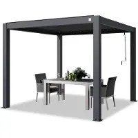 PRIMEYARD Pergola 3x3 m, lamellendak, antraciet