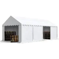 Sonstiges Opslagtent 4x8 m met ritssluitingen - 2,0m zijwandhoogte, PVC 700, wit