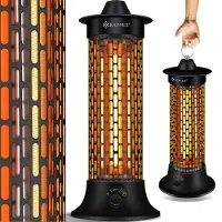 Kesser Elektrische Kachel 1200W Terrasverwarmer Energiezuinig Infrarood Verwarming Staand Heater IP55 Verwarmer - Zwart
