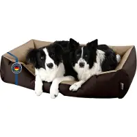 BedDog hondenbed LUPI, hondenbank, hondenkussen, wasbaar, MELANGE (bruin/beige), (XXL), afmetingen ongeveer 120x85x23 cm