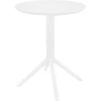 CLP Sky klaptafel - Inklapbare tafel - Rond of vierkant - Tuintafel - Voor binnen en buiten - UV-bestendig - Weerbestendig wit rond