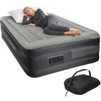 ML-Design Luchtbed Dario | fluweel grijs 196x97x47 cm bedaccessoires | NADUVI