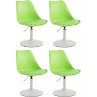 CLP Set van 4 eetkamerstoelen Maverick, kunststof, draaibaar en traploos verstelbaar, kleur groen, frame wit