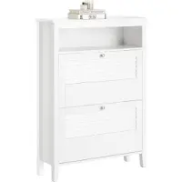 SoBuy Schoenenkast - 2 Kleppen- Klassiek - 80 x 25 x 108 cm - Wit