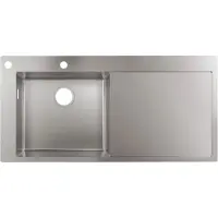 Hansgrohe Inbouwspoel met afvoer rechts, model S718-F450, roestvrij staal, model S718-F450