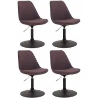 CLP Maverick Set van 4 Eetkamerstoelen - Stof bruin zwart