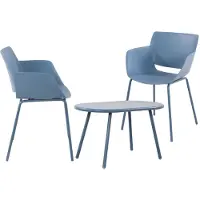 CLP Velvena Tuinset - Set bestaande uit Velva tafel en Alpena stoelen - weerbestendig - UV-bestendig - blauw 2 stoelen