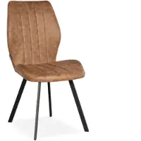Bommel Wonen Eetkamerstoel Kenny - stof Otis Cognac - handgreep - poot zwart