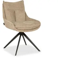 Bommel Wonen Eetkamerstoel Kenzo - vast - stof Aragon Desert - pocketvering - poot zwart