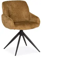 Bommel Wonen Armstoel Perez - draaibaar - velvet Movie Curry - poot zwart