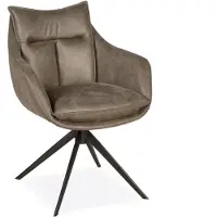 Bommel Wonen Armstoel Kenzo - draaibaar - microleder Oxx Forest - pocketvering - poot zwart