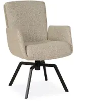 Bommel Wonen Armstoel Iska - draaibaar - flex rugleuning - stof Lodge Clay - poot H zwart
