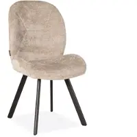 Bommel Wonen Eetkamerstoel Pixie - velvet Perfect Harmony Taupe - poot zwart