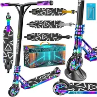Kesser Stuntstep GT-Limit 360° voor Volwassenen en Kinderen - Step met Standaard ABEC 9 Kogellagers, 110 mm PU Wielen Stunt Scooter - Regenboog