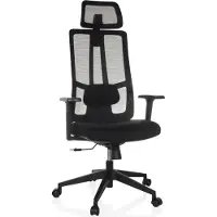 Hjh OFFICE Bureaustoel / draaistoel TRAMORE zitting stof / rugleuning mesh zwart