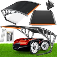 Kesser Robotmaaier Garage Dak Carport Overkapping voor Robotmaaier Gazon Robot Automower Tuin Weerbestendige Robotmaaier Garage inclusief bevestigingsmateriaal, afmetingen 82 x 103 x 47 cm