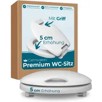 Calmwaters Verhoogd - WC-bril - Wit - Duroplast - 5cm Verhoging - Softclose - Afneembaar