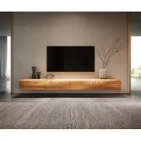 DELIFE Tv-meubel New Live-Edge 200 cm eiken natuur 4 deuren zwevend