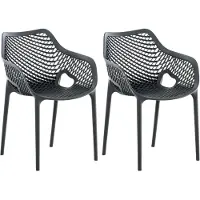 CLP Air Set van 2 Tuinstoelen - Stapelbaar - UV-lichtbestendig - Waterafstotend - donkergrijs