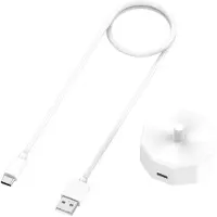 Wigento Laadkabel USB-C van 1 meter voor Braun Oral-B, plus oplaadstation, wit
