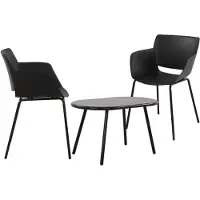 CLP Velvena Tuinset - Set bestaande uit Velva tafel en Alpena stoelen - weerbestendig - UV-bestendig - zwart 2 stoelen