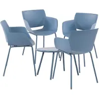 CLP Velvena Tuinset - Set bestaande uit Velva tafel en Alpena stoelen - weerbestendig - UV-bestendig - blauw 4 stoelen