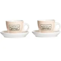 Ritzenhoff & Breker Set van 2 espressokopjes + schoteltjes 80ml Cream/Pastel Rose Retro Kitchen - Ritzenhoff 65770