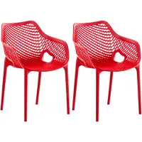 CLP Air Set van 2 Tuinstoelen - Stapelbaar - UV-lichtbestendig - Waterafstotend - rood