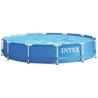 Intex Metal frame zwembad 366 x 76 cm-met 12-volt filterpomp