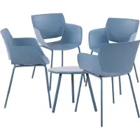 CLP Berena Tuinset - Set bestaande uit Berea tafel en Alpena stoelen - weerbestendig - UV-bestendig - blauw 4 stoelen