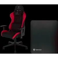 Vortech Essential Gamestoel Rood + Vloermat Zwart