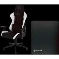 Vortech Essential Gamestoel Wit + Vloermat Zwart