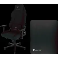 Vortech Prestige Plus Chaise Gamer Noir + Tapis de Sol Noir